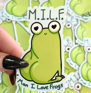 Man I Love Frogs sticker Jed the Frog  3” glossy waterproof vinyl decal for laptop & water bottle