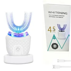 Teeth Whitening Light U-Shaped Sonic Wireless Toothbrush 360° Ultrasonic Lazy Automatic Adult Electric Silicone Toothbrush Kit