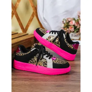 Men's Fashion Leopard Print Low-Top Sneakers, Comfortable Breathable Casual Shoes for All Seasons, Perfect for Christmas Gifts