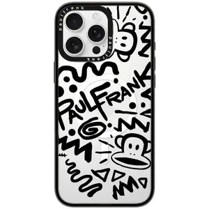 Paul frank Compact iPhone 12 13 14 15 16 17 Pro Max Case CaseDesign Compatible with MagSafe [2X Military Grade Drop Protection/Slim/Lightweight] Clear Black A369 Wireless Smartphone Cover