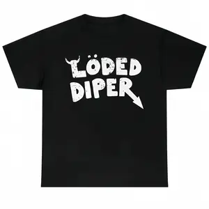 Loded Diaper Unisex Heavy Cotton T-shirt Menswear Top Vintage Distressed Humor Joke Gift Graphic Tees Summer Casual Wear