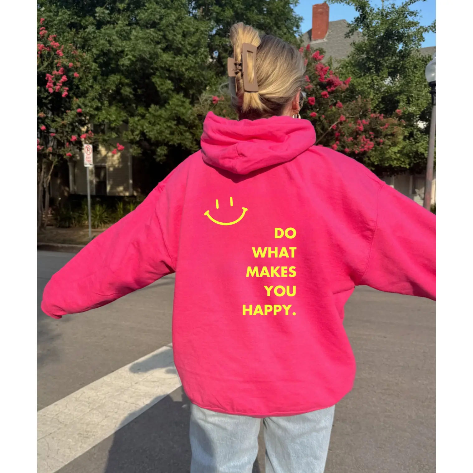 Do What Makes You Happy Smiley Face Hoodie