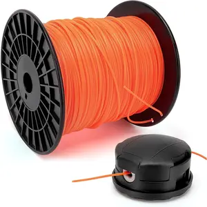 095 Trimmer Line, 0.095-Inch Round Trimmer Line (780ft,3Lb) + SRM-225 Trimmer Head – Heavy-Duty Nylon Weed Eater String, compatible with Echo, Husqvarna, Ryobi & More – Orange Commercial-Grade