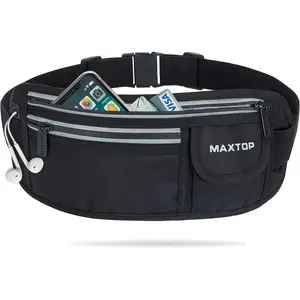 Slim Running Belt Fanny Packs for Women Men, Reflective Waist Pack Phone Holder for Walking Fitness Workout Exercise,Water Resistant Running Travel Belt Bag Jogging Pouch, Gym Accessories for Runner