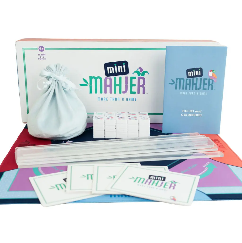 Mini Mahjong Complete Game Kit with Tiles, OG Edition American Majong Set for Ages 6+