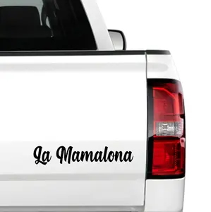 La Mamalona 8 inch Vinyl Decals UV Resistant Waterproof for Cars Laptops and More White Design