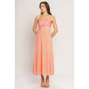 ISLAND SUNSET CHARM WOVEN MIDI DRESS