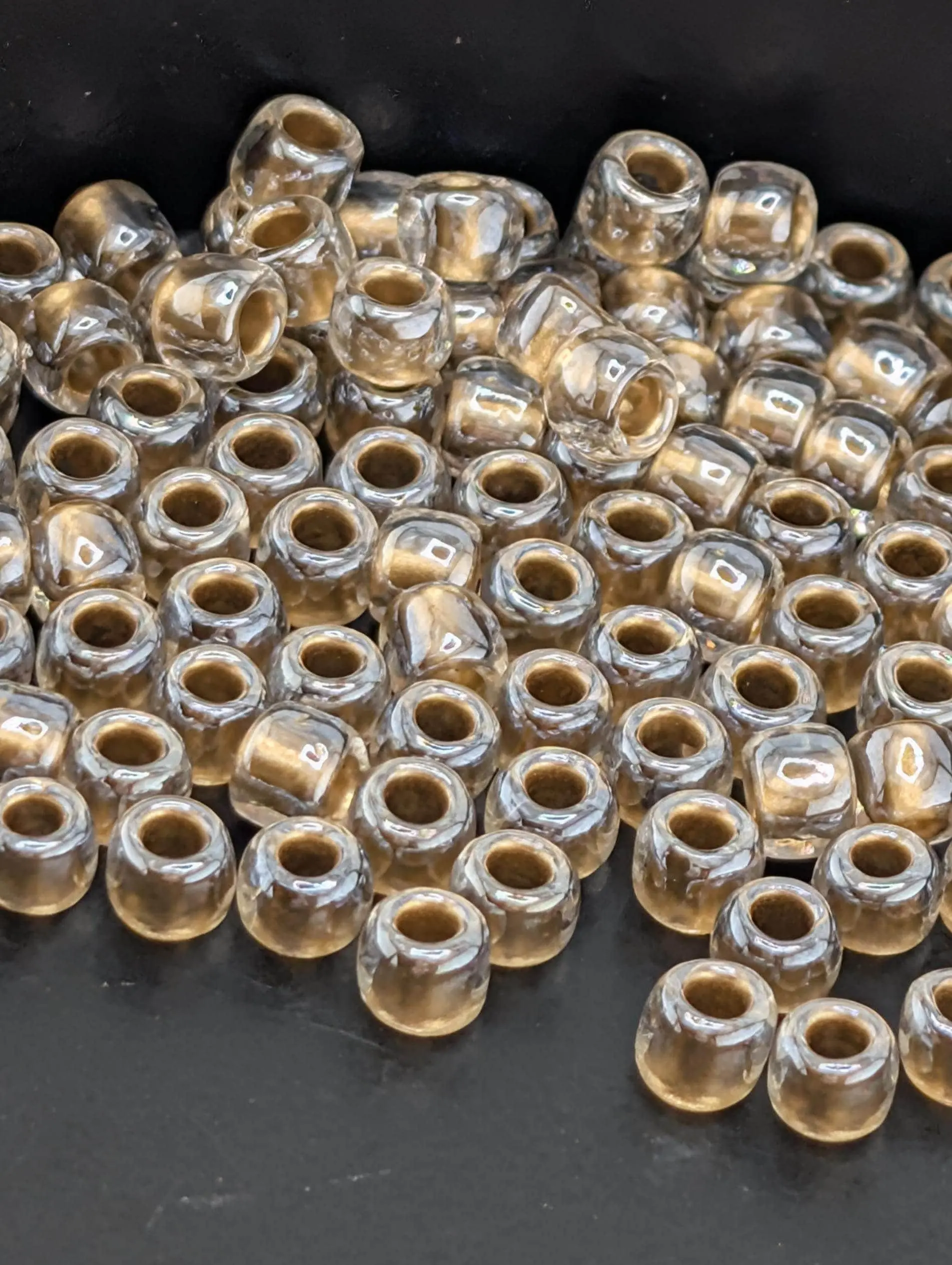 Toho Japanese Seed Beads: Gold-Lined Crystal, Size 6/0, 2.5-Inch Tube