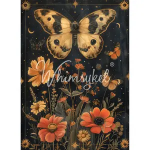 Whimsykel - Midnight Moth Decoupage Paper (21x29 Size)