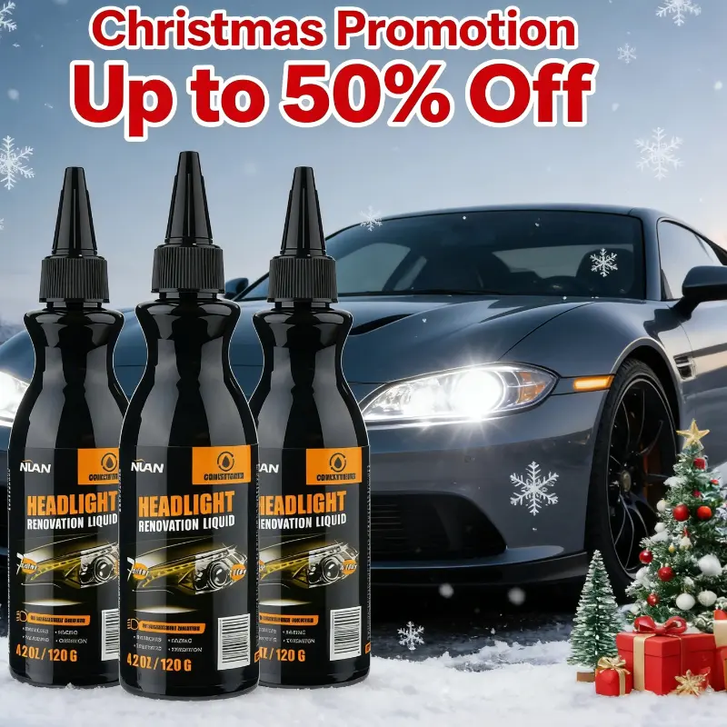 NUAN Christmas Exclusive! No-Sand Car Headlamp Cleaner – Restoration Kit with Sponge for Yellowing & Oxidation
