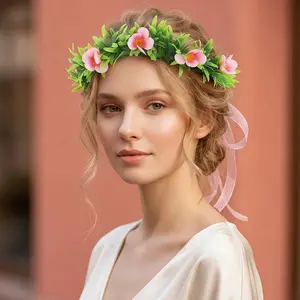 Outdoor Headwear With Realistic Flower Garlands, Artificial Flowers, Flower Crowns, Flower Decorations
