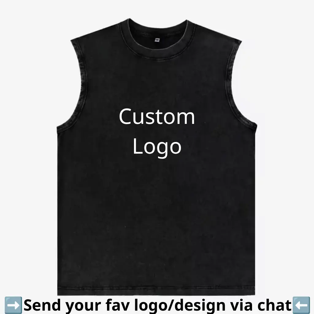 [Customized] Heavyweight Vintage Tank Top – 230gsm Pure Cotton Retro Undershirt