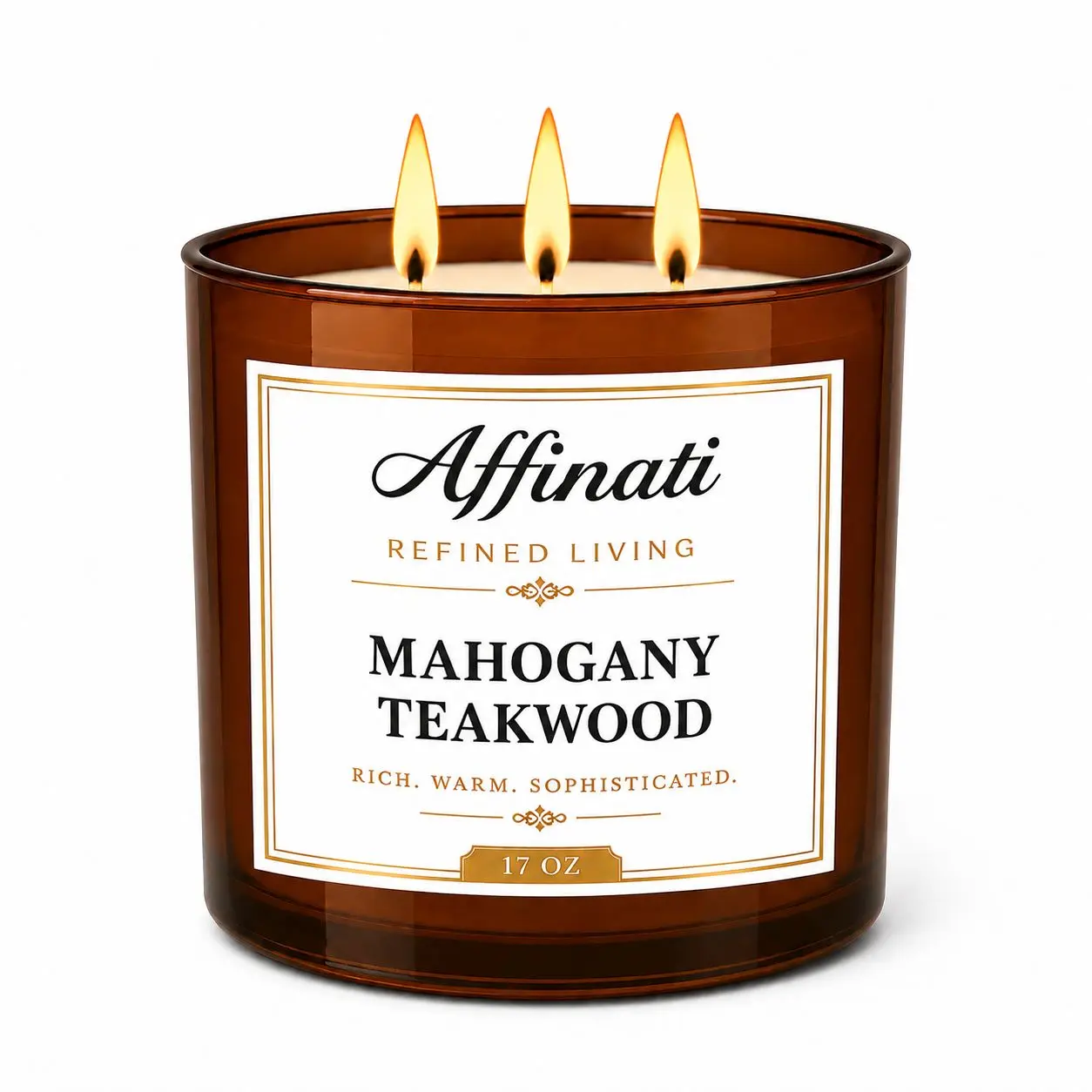 Mahogany Teakwood 3-Wick Candle