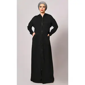 Winter Wardrobe Essential: Black Fleece Hooded Abaya