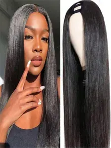 U Part Premium Human Hair Wigs for Women, Beginner Friendly Glueless Hair, 180% Density Natural Color, Natural Looking Hair, Straight Human Hair Wigs, No Lace Front, Glueless Hd Wigs