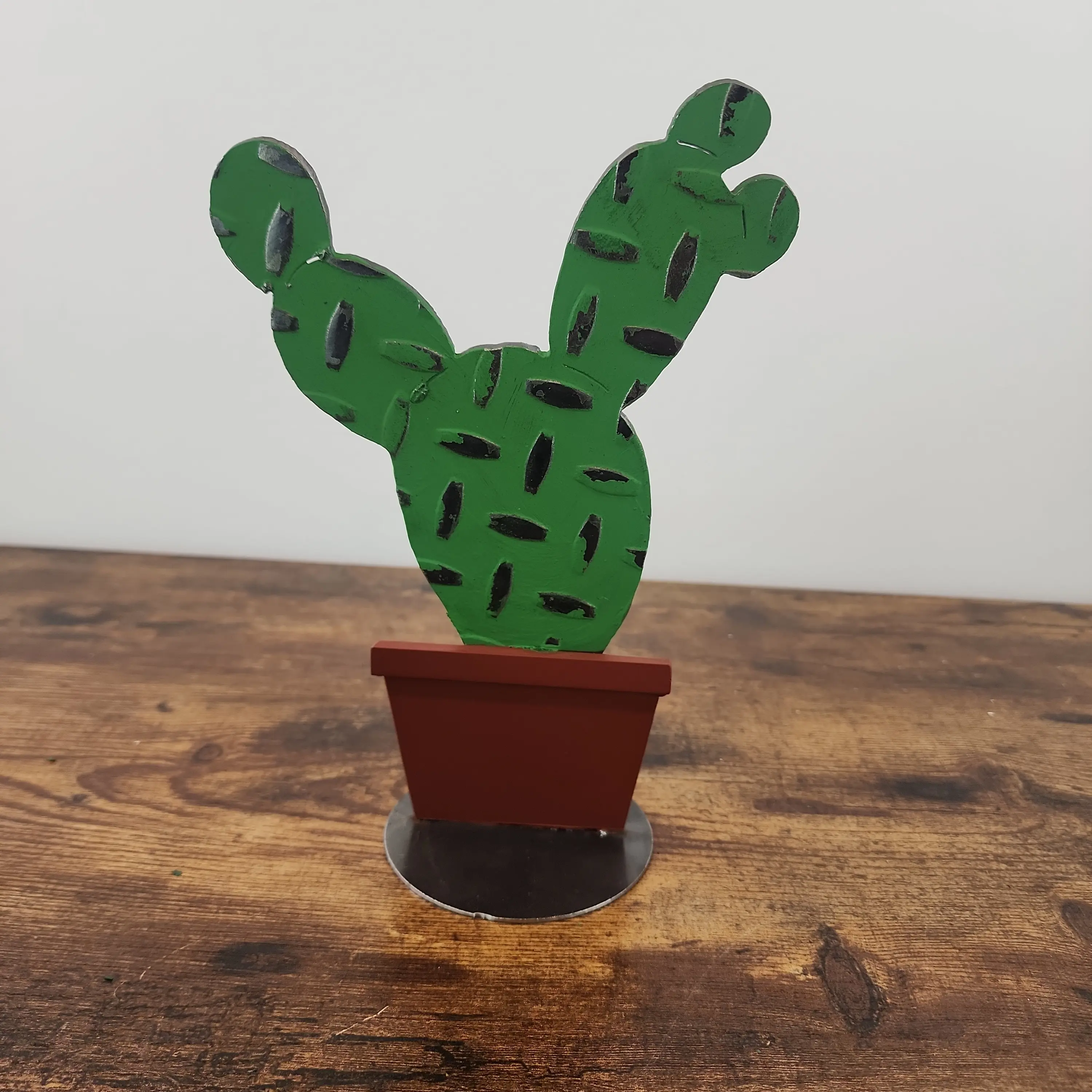 Decorative Metal Cactus in Planter Home Decor