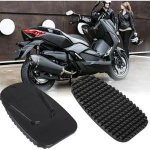 2Pcs Black Motorcycle Side Kickstand Non-Slip Plate Base Parking Stand Support Plastic Pad, Body and Frame Parts Motorcycle and Powersports, Kickstands