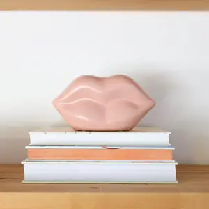 7“L Pink Ceramic LIP,Gloss Pink