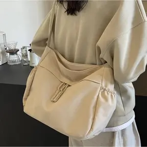2026 Fashion Women's Solid Color Nylon Bag, Lightweight Hobo Crossbody Tote, Roomy High Capacity Secure Zipper, Everyday Travel Must-Have
