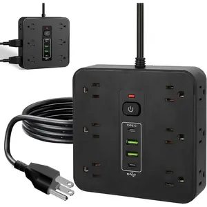 16-in-1 Power Strip Surge Protector, 12 AC Outlets & 2 USB-C, 2 USB-A, 6.6FT Extension Cord with Overload Protection, Wide Spaced Outlets for , Office, Gaming and Travel