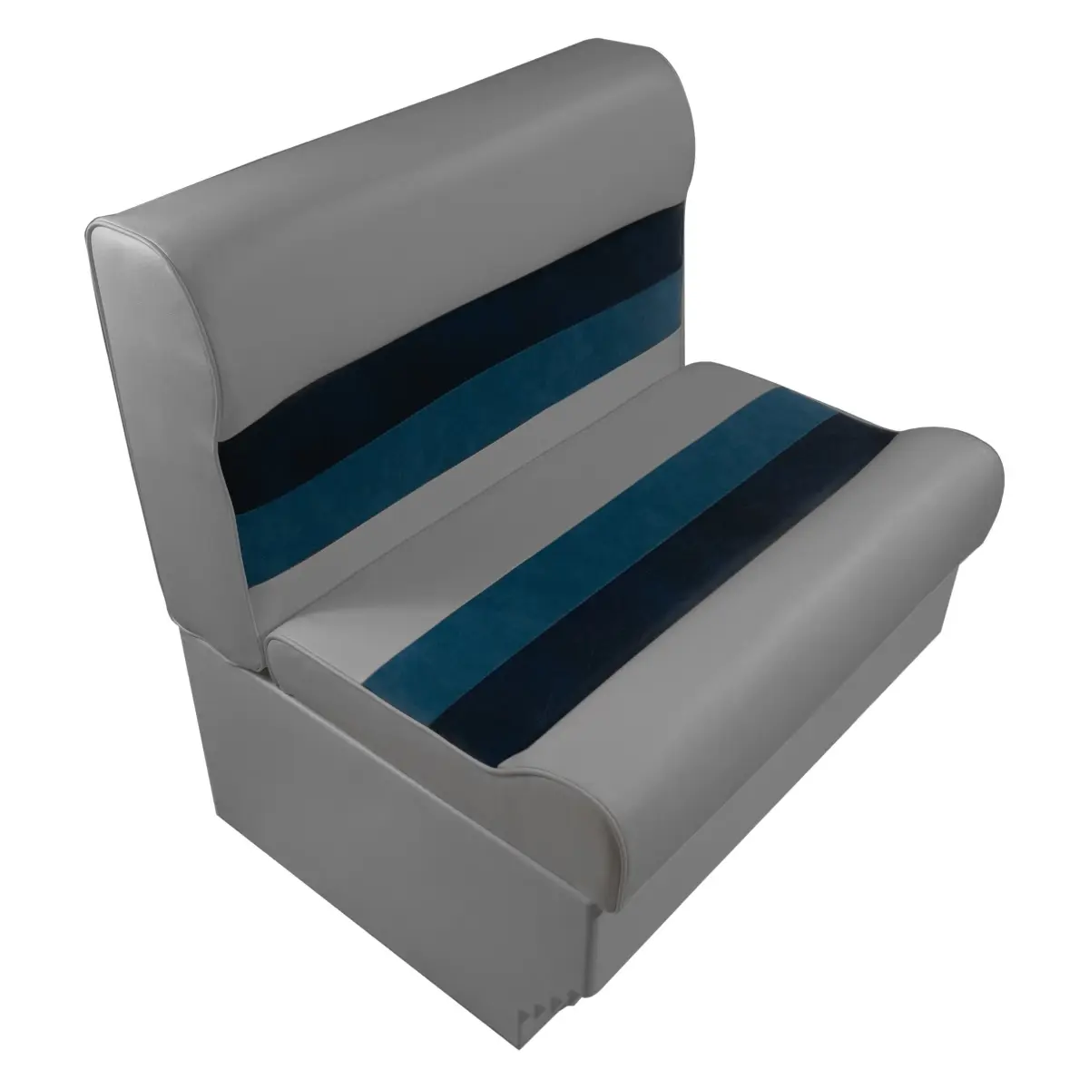 Horizon 3000-ABDK 28 in. Premium Series Durable Pontoon Bench Seat Cushion Set, Gray-Navy-Blue, Fade Resistant, High Compression Foam Padding, Foam Support, All-Weather, Anti-Slip Water-Resistant Outdoor Pads for Marine Environment, Foam Support Outdoor P