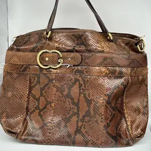 Pre-owned GUCCI Ride Python GG Tote Bag