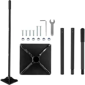 8inch X8inch Steel Soil Compaction Tool Heavy Duty Hand Soil Compaction Tool with 48inch Handles for Leveling Soil, Installing Paving Stones, Gravel, Asphalt, Sand, and Repairing Road Surfaces