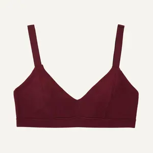 Organic Cotton Triangle Soft Bra in Garnet