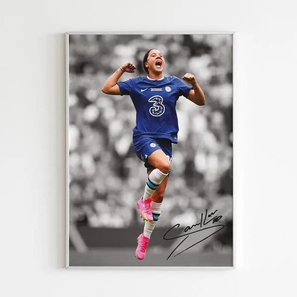 Chelsea Soccer Poster Featuring Sam Kerr Vintage Office & Bedroom Art