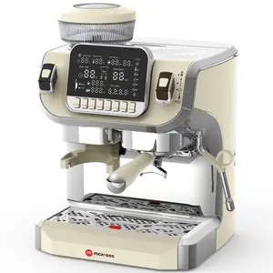 Mcilpoog TC520 Espresso Machine with Milk Frother，Semi Automatic Coffee Machine with Grinder,Easy To Use Espresso Coffee Maker with 6 inch Large Screen,15 Bar Pressure Pump,PID Temperature Control.