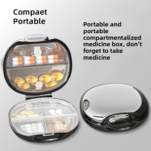 Portable Pill Case with Separate Compartments and Individual Lids, 7-Day Travel Pill Organizer, Sealed Moisture-Proof Storage Box
