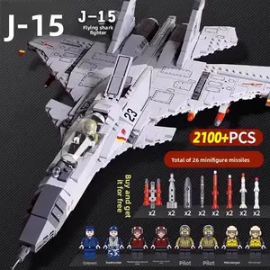 J-15 Large Fighter Jet Building Blocks. A collectible for military enthusiasts. Educational toy for kids. Parent-child interactive educational toy.