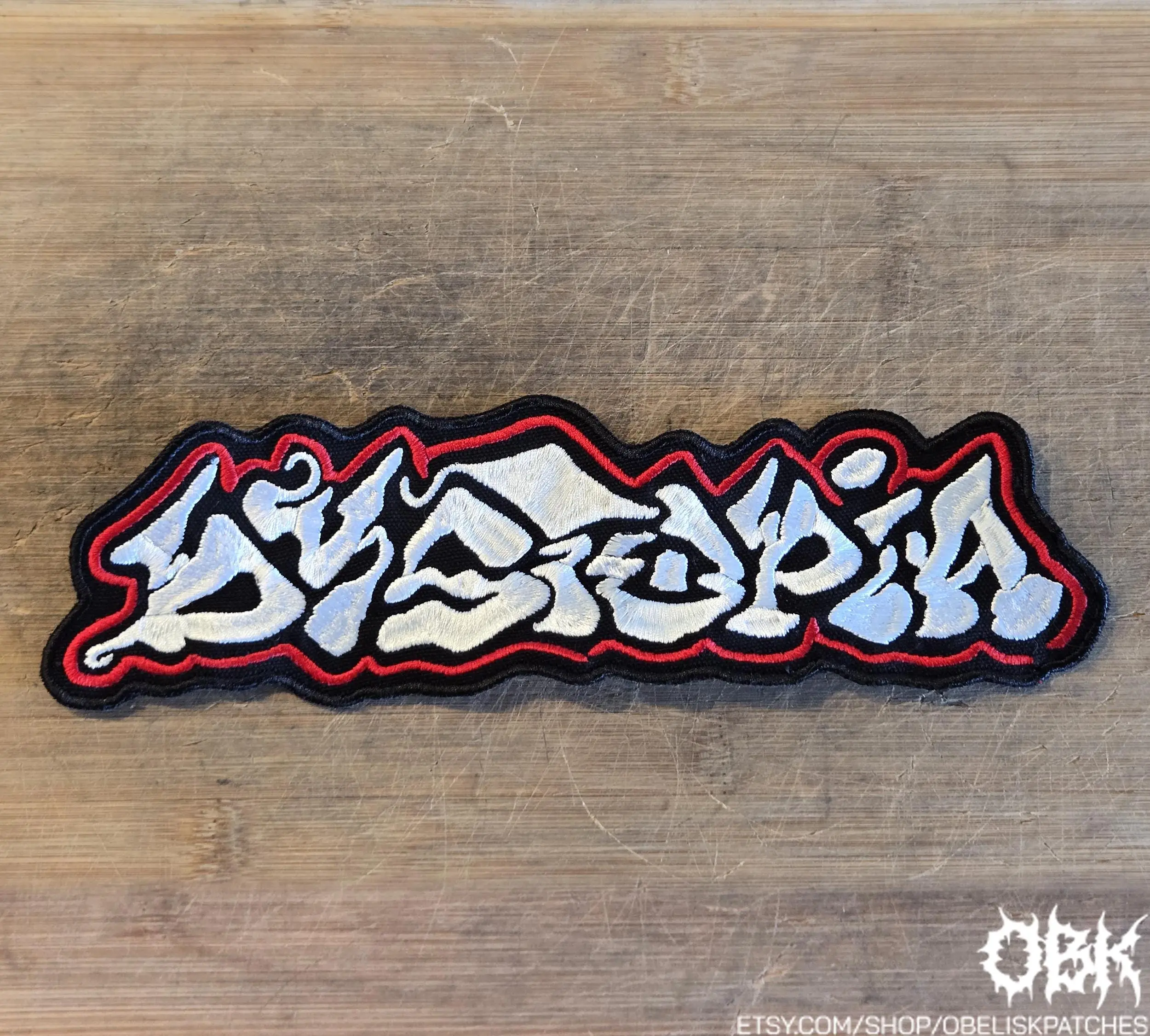 Dystopia Patch - Embroidered Canvas Patch -    Punk Rock, D Beat - Multiple Sizes, Iron On Patch, Velcro Patch