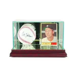 Perfect Cases  Card and Baseball Display Case- Cherry