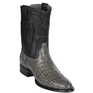 Grey Caiman Roper Cowboy Boots