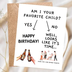 Funny Mother’s Day Card for Mom Dad, Favorite Child Joke Card, Sibling Humor Greeting Card, Handmade Gift, Gift for Mom, Custom Gifts for Dad, Mother Day Gift Ideas