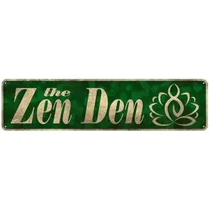 Yoga Zen Den Metal Tin Sign - Vintage Plaque Decor for Home, Restaurant, Bar, Cafe, Garage - 16in x 4in