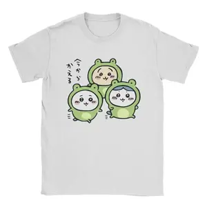 Men Chiikawa And Friends Frogs Hachiware Usagi T Shirt 100% Cotton Clothing Novelty Round Collar Tees Summer T-Shirt,Unisex Gifts, Gift For Him, Gift For Her, BirthdayGift