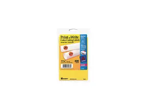 Avery 05476 Print or Write Removable Color-Coding Labels, 1-1/4in dia, Neon Orange, 400/Pack