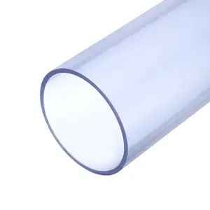 YELARXI Clear PVC Pipe, High Impact Rigid Tube Round Pipe Plastic Vinyl Tube - Fitting for (Garden/Home/Dust Collection/Aquarium/Fish Tank), 3.94" ID & 4.33" OD & 1.08ft, Blue