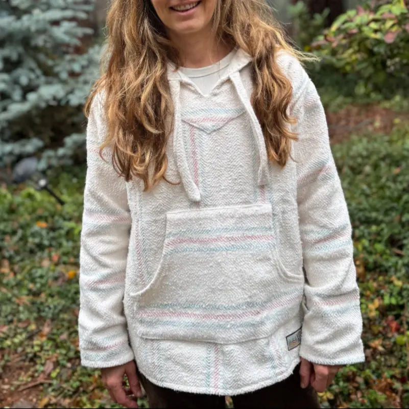 Authentic Baja Hoodie - White Pink