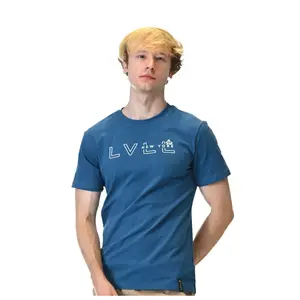 LVLL Nautical Edgy Blue T-Shirt for Men - Athletic Comfort Crew Neck Short Sleeve Tee in Deep Blue - Classic Maritime Vibes & Urban Edge - Premium Cotton Spandex Blend - Summer Menswear Top
