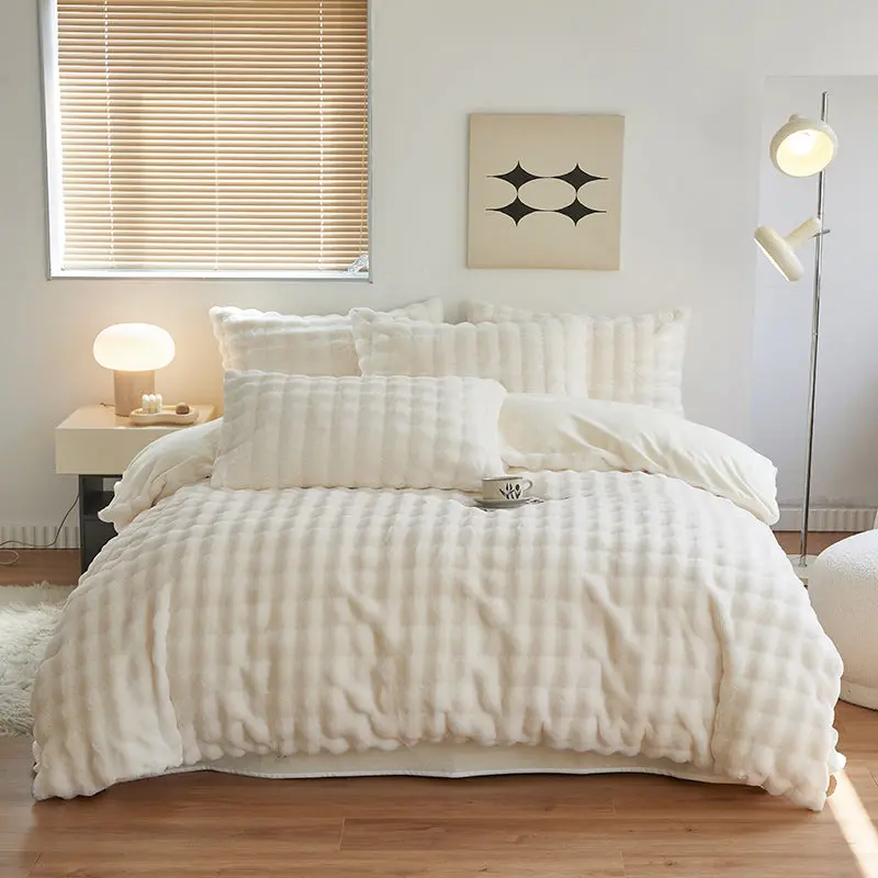 Cloud Puff Plush Bubble Bedding Set – Ultra Soft Textured Duvet Cover