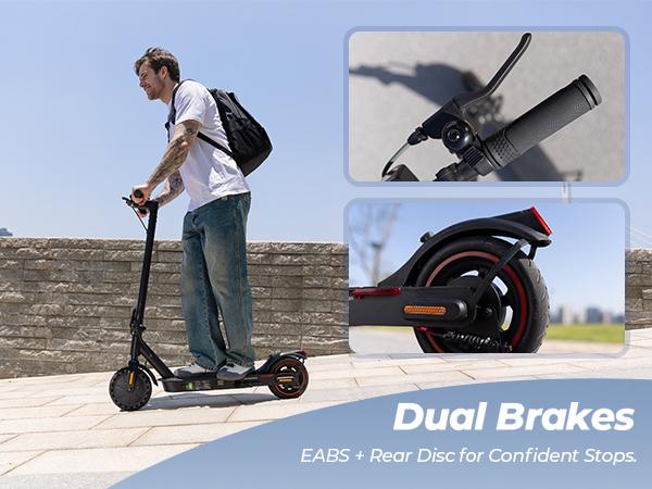 E9 Pro Long Range Commuter Electric Scooter 18MPH 21Miles 10''/8.5'' Tires Folding Adult Scooter with Headlights 36V5.2Ah Battery 3 Speed Modes