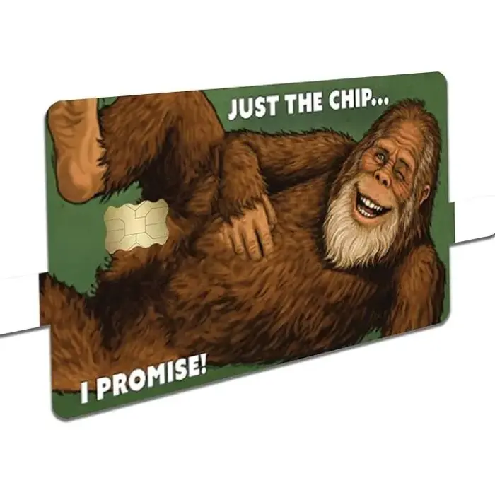 Funny Bigfoot Just The Chip Credit Card Skin Sticker Cover Decal Wrap – Sasquatch Humor Wallet Design