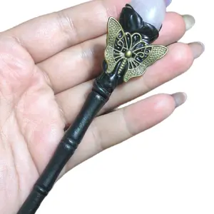 Crystal Wands, Hair Sticks and Hair Pin for Messy Buns and French Twist UpDo Witchy Unique Design