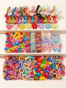 555-Pcs-Set-Colorful-Butterfly-Hair-Clips-Fashion-Cute-Hair-Bands-Elastic-Hair-Ties-Scrunchies-Hair-Accessories-For-Girls-Suitable-For-Daily-Street-Party-Use