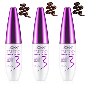 Ikzee Peel-Off Eyebrow Dye (deep, Light, Ash Blonde), Tattoo Eyebrow Gel, 3D Flat Brush Head, Natural Look Coverage, Gentle Formula