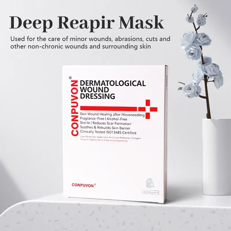 CONPUVON Cooling Hydrogel Face Dressing Mask for Post-Microneedling Aftercare – Hydrating Moisture Barrier Support and Skin Repair for Sensitive Skin