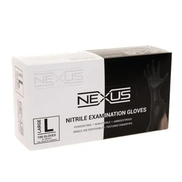 6mil Nitrile Exam Gloves, black blue powder free, Latex free, Size S M L XL